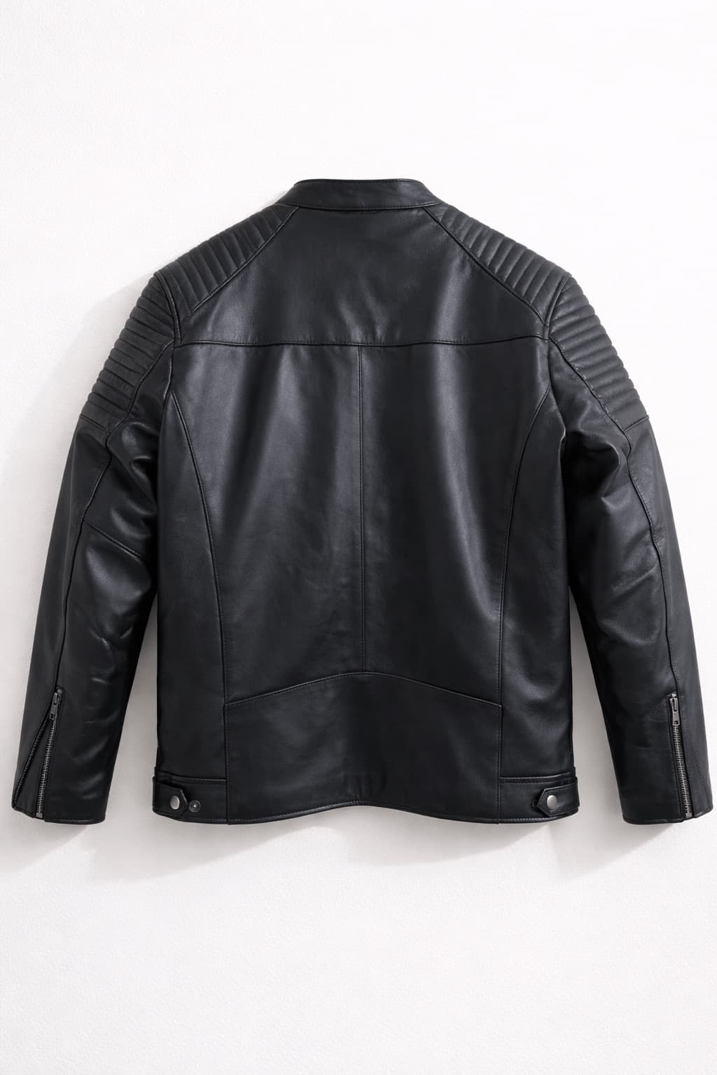 Crown & Leathers Men’s Premium Black Leather Biker Jacket thumbnail 2