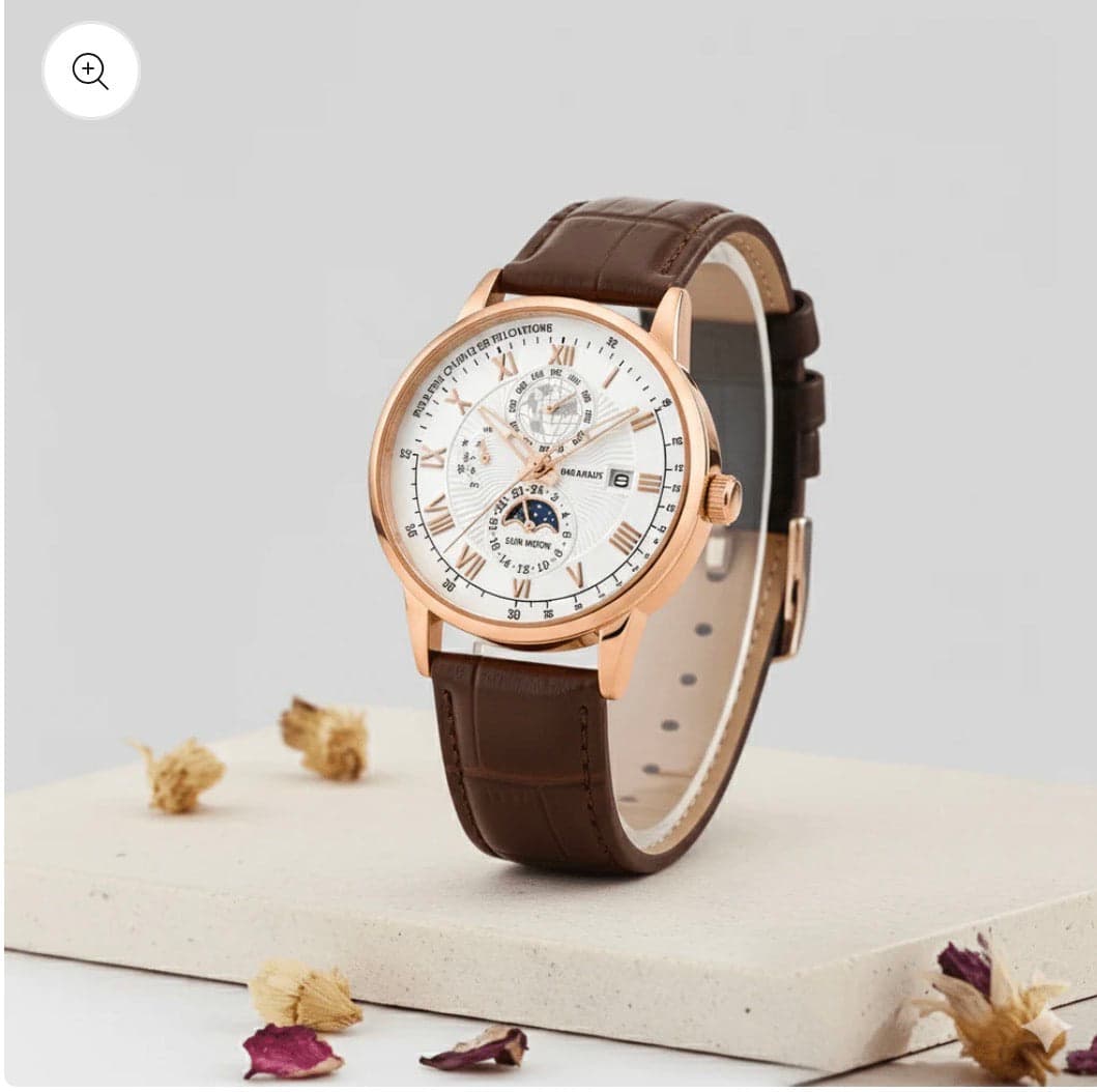 Crown & Leathers Premium Leather Combo – Classic Watch, Textured Belt thumbnail 4