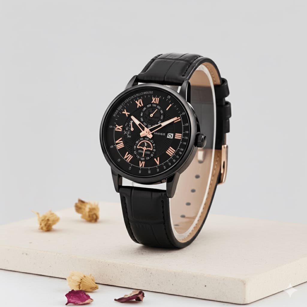 Luxury Leather-Strapped Watch