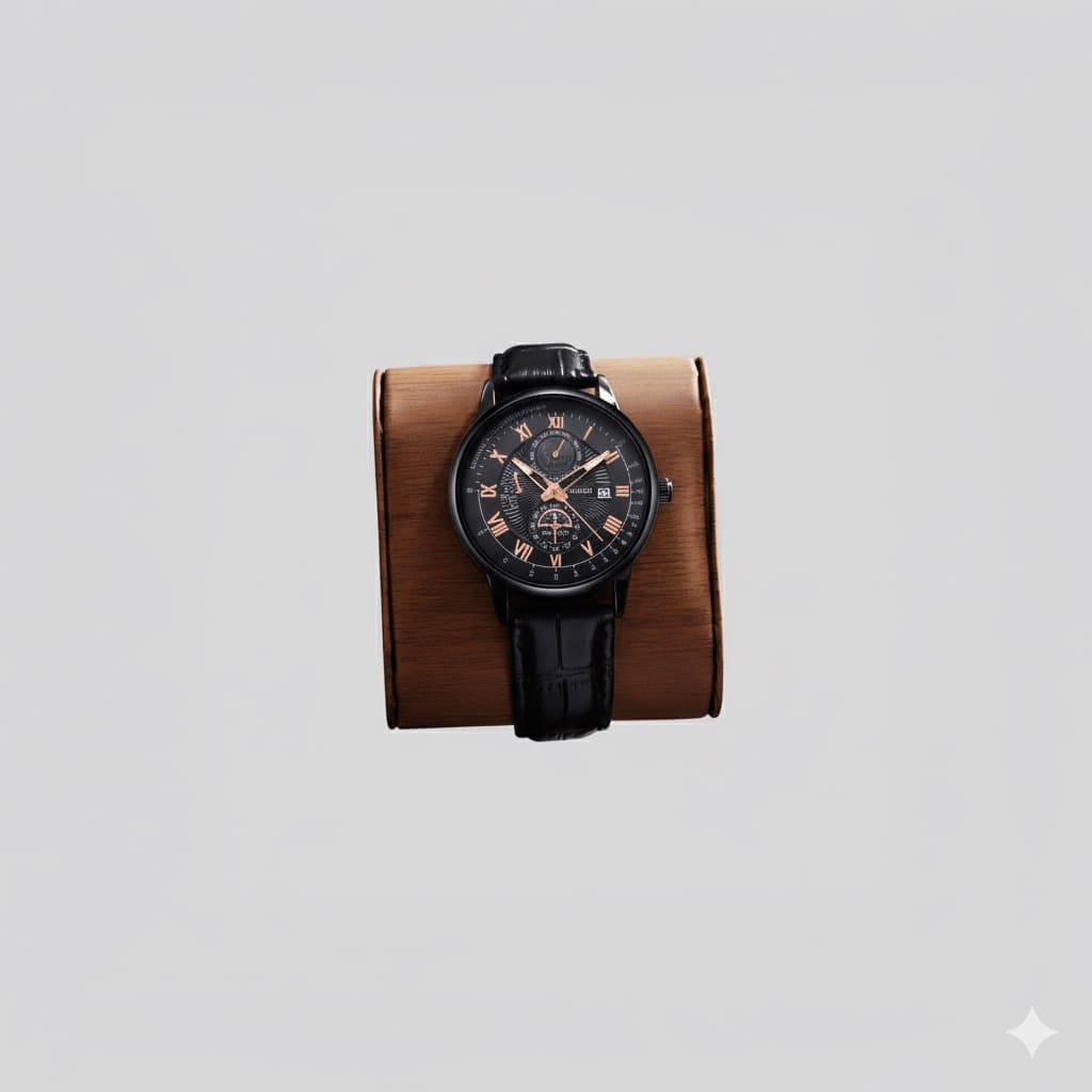 Luxury Leather-Strapped Watch thumbnail 3