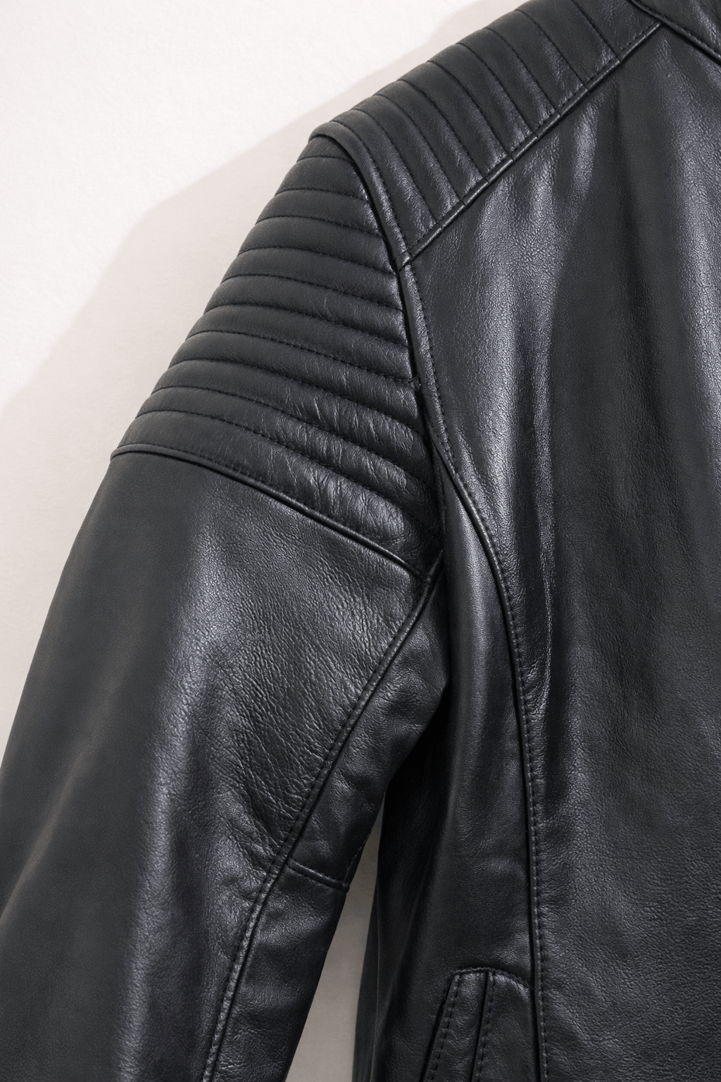 Crown & Leathers Men’s Premium Black Leather Biker Jacket - Crown & Leathers