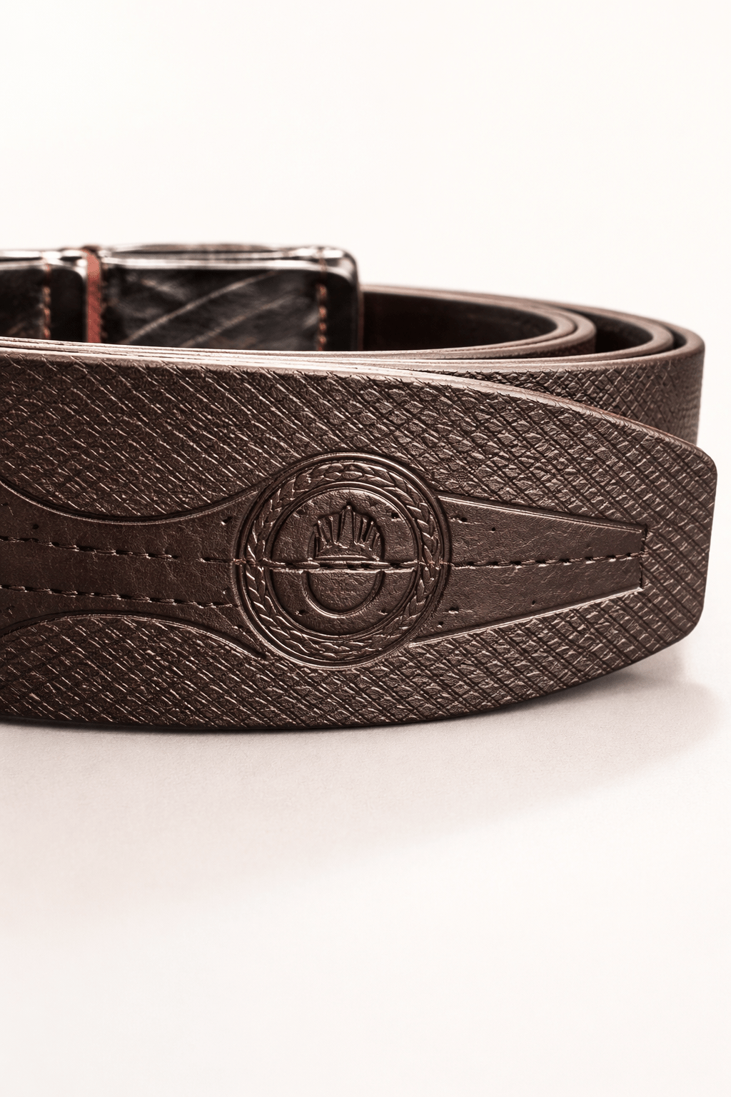 Crown & Leathers Premium Textured Leather Belt for Men | Classic Pin Buckle | Gift Box Included - Crown & Leathers