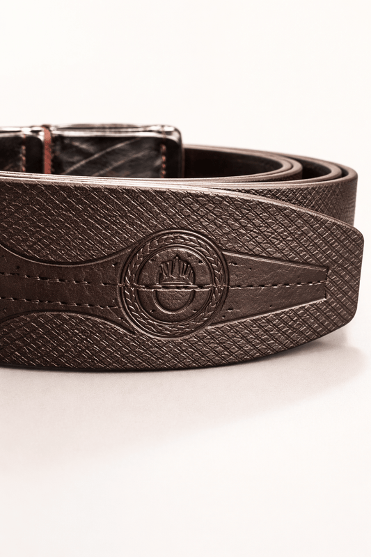 Crown & Leathers Premium Textured Leather Belt for Men | Classic Pin Buckle | Gift Box Included - Crown & Leathers